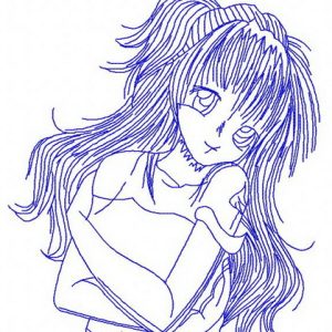 Anime girl 5 embroidery design