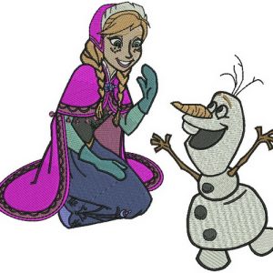 Anna and Olaf  embroidery design