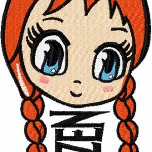 Anna chibi 2 embroidery design