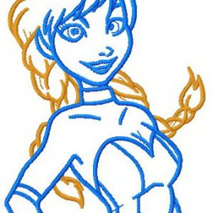 Anna dancing applique embroidery design