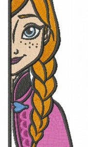 Anna hiding embroidery design