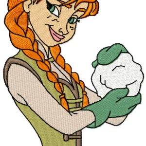 Anna with snowball embroidery design