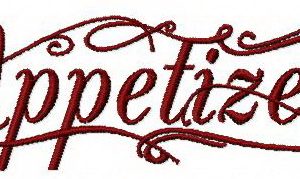 Appetizers embroidery design