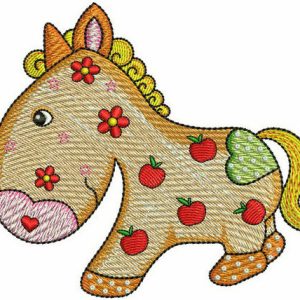 Apple pony embroidery design