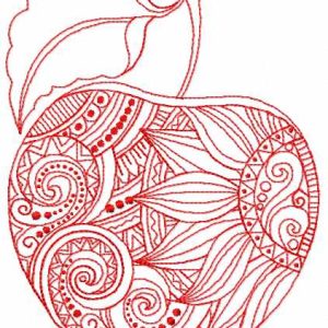 Apple redwork embroidery design