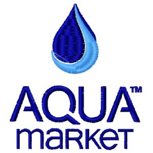 Aqua market logo embroidery design