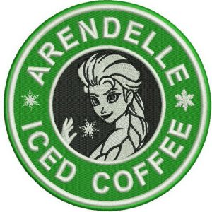 Arendelle iced coffee embroidery design