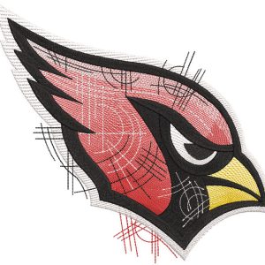 Arizona Cardinals logo art sketch embroidery design
