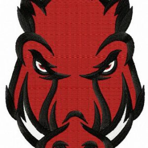 Arkansas Razorbacks secondary logo embroidery design