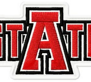 Arkansas State Red Wolves logo embroidery design
