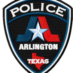 Texas Arlington police department badge embroidery design