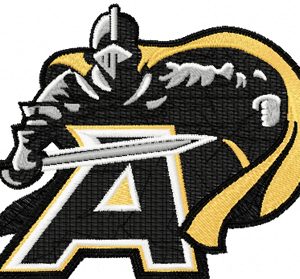 Army Black Knights logo embroidery design