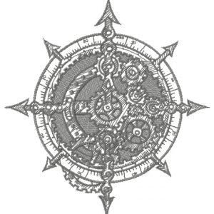 Arrows and gears embroidery design