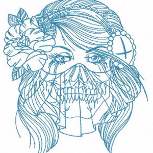 Asian beauty embroidery design