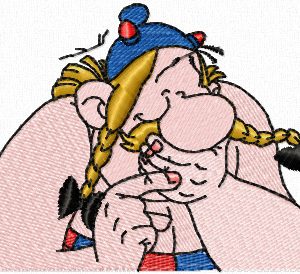 Funny Obelix embroidery design