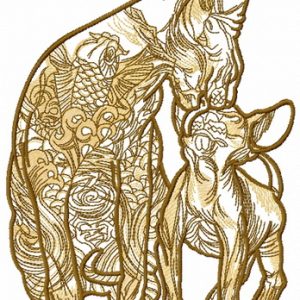 Cat and kitty cat sphynx 2 embroidery design