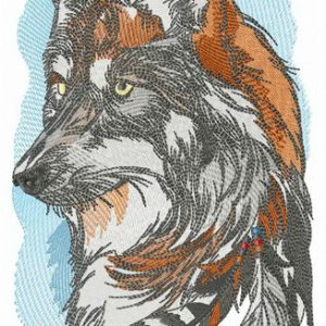 Attentive fox embroidery design