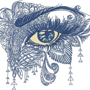 Attractive eye 2 embroidery design