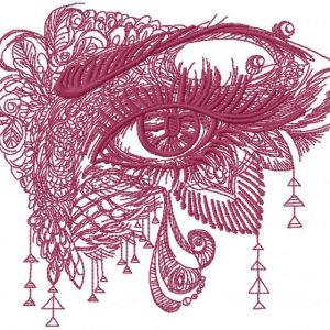 Attractive eye 3 embroidery design