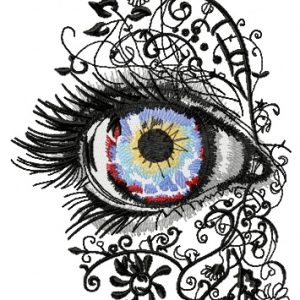 Attractive eye embroidery design