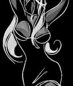 Attractive girl embroidery design