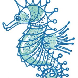 Attractive sea horse embroidery design