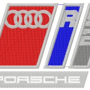 Audi RS2 Porsche logo embroidery design