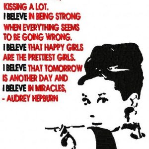 Audrey Hepburn 2 embroidery design