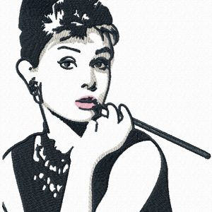 Audrey Hepburn embroidery design