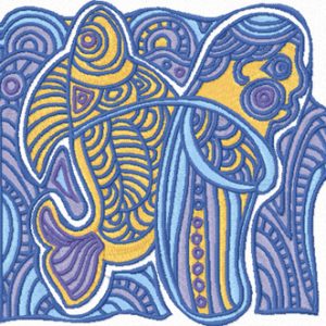 Catch embroidery design