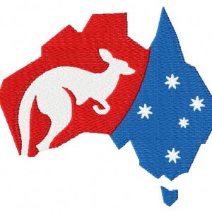 Australian kangaroo embroidery design