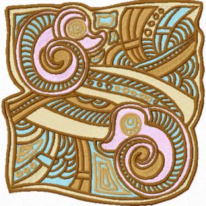 Shells on sand embroidery design