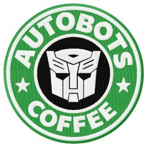 Autobots coffee embroidery design