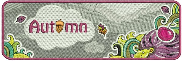 Autumn bookmark embroidery design