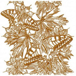 Autumn butterflies 2 embroidery design