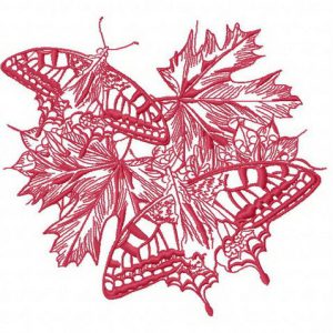 Autumn butterflies 3 embroidery design