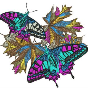 Autumn butterflies 5 embroidery design
