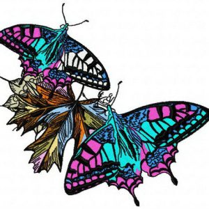 Autumn butterflies 6 embroidery design