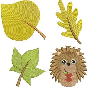 Autumn forest set embroidery design
