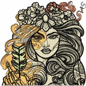 Autumn inspiration embroidery design