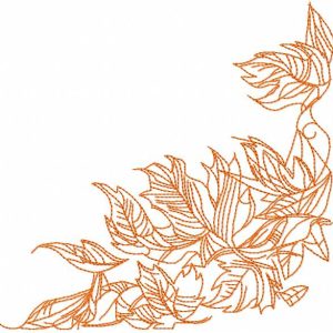 Autumn leaves one colored embroidery design