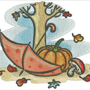 Autumn embroidery design