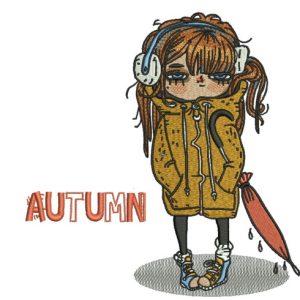 Autumn mood embroidery design