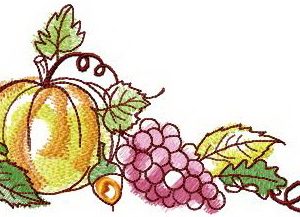 Autumn still life embroidery design