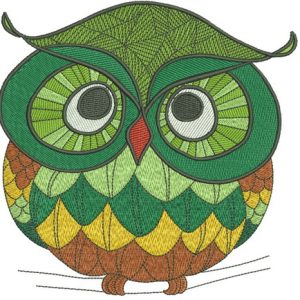 Autumn forest owl embroidery design