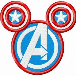 Avengers logo on mouse silhouette embroidery design