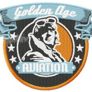 Aviation golden age embroidery design