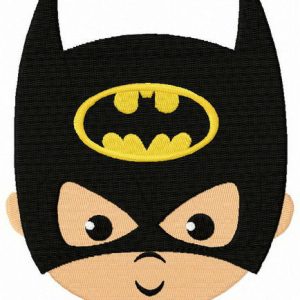 Baby Batman face embroidery design