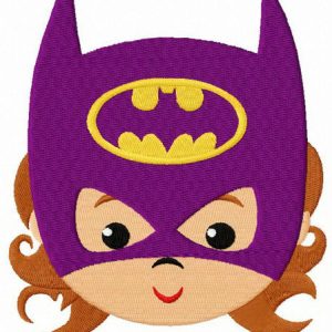 Baby Batwoman face embroidery design