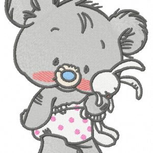 Baby bear with toy 2 embroidery design
